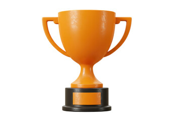 Isolated Gold Trophy Cup with Handles and Black Base for Achievement