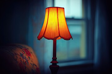Warm glow of a vintage table lamp illuminating a room