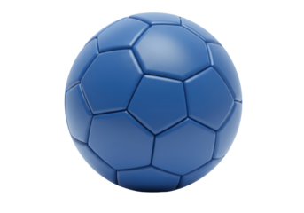 Isolated Blue Handball Ball with Panel Design