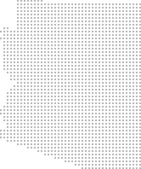 Arizona, United States – square dot grid vector map (Web Mercator projection, PPT-compatible & fully editable)