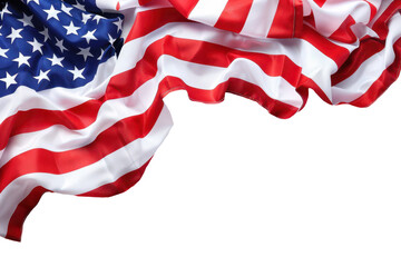 united states flag corner isolated on white or transparent png