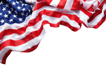 united states flag corner isolated on white or transparent png