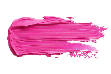 pink paint brush stroke smear isolated on white or transparent png
