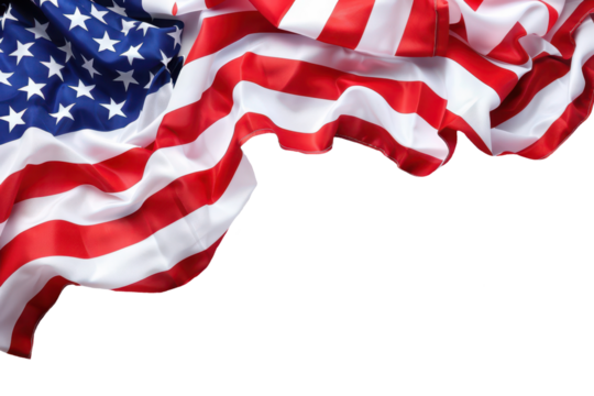 united states flag corner isolated on white or transparent png