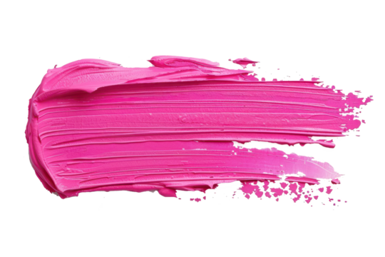 pink paint brush stroke smear isolated on white or transparent png