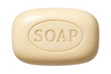 Classic soap bar isolated on transparent background, representing cleanliness, hygiene, and bathroom essentials