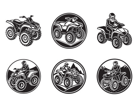 quad bike icon silhouette vector illustration
