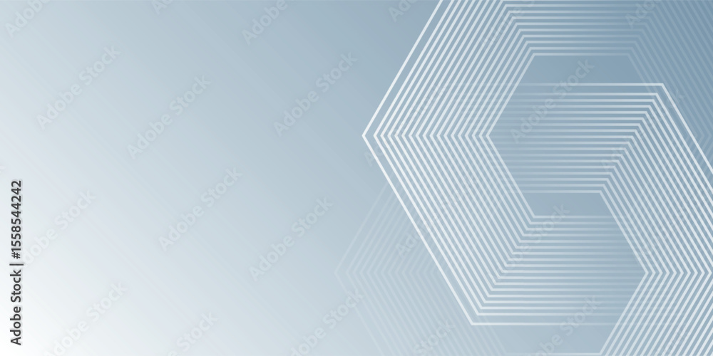 Poster white abstract background with dynamic wavy hexagon texture.