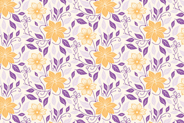 one line continuous flower sketch with seamless texture and minimalist leaves for stylish kitchen wear and women fashion

