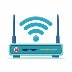 Wireless Router: A simple illustration of a wireless router, a symbol of modern connectivity, ready to provide fast internet access in homes or offices.