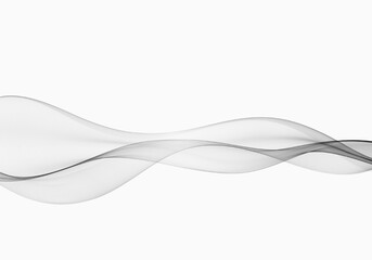 Elegant black and white abstract wave on white background, minimal flowing design for modern presentations and graphic projects