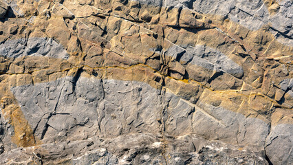 brown layered fractured textured surface rock