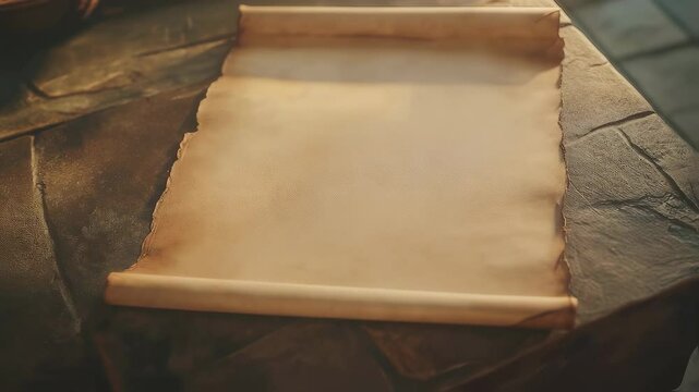 Aged Scroll on Wooden Table