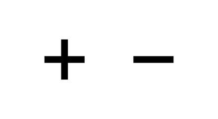 Plus and minus icon in generic style. Positive and negative sign symbol