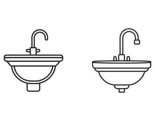 bathroom sink icon silhouette vector illustration