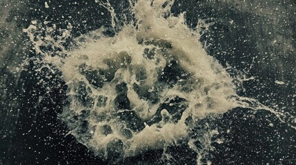 Dynamic Water Splash: Abstract Burst of Liquid Energy on Dark Backdrop