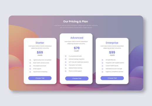 Pricing Plan Table UI Design Layout