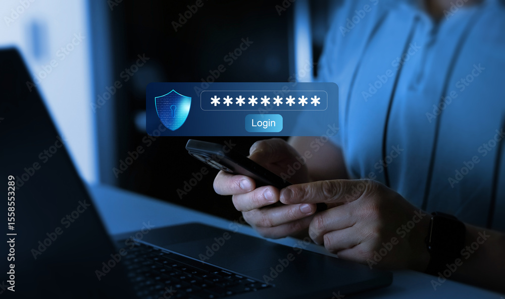 Poster personal data protection and secured internet access.personal information security,encryption and se