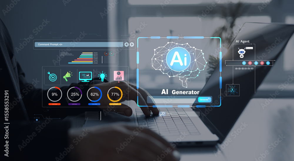 Poster ai assistant. interaction with the ai assistant to solve some tasks more easily. image generator, do