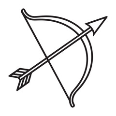 archer bow icon silhouette vector illustration
