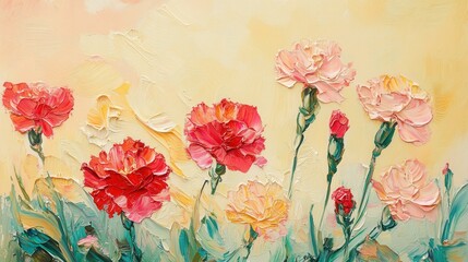 Vibrant indoor display of colorful carnations in various blooms