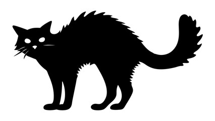 Halloween cat black vector silhouette
