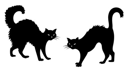 Halloween cat black vector silhouette