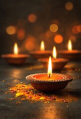 Happy Diwali, Festival of Lights, diwali candle lights background, diya lamps. High quality