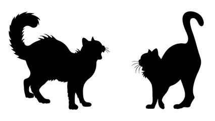Halloween cat black vector silhouette