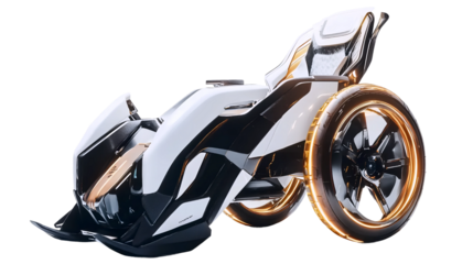 Sleek Metallic Futuristic Wheelchair