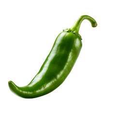 Green chili isolated on a transparent background