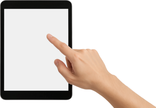 hand holding tablet pc