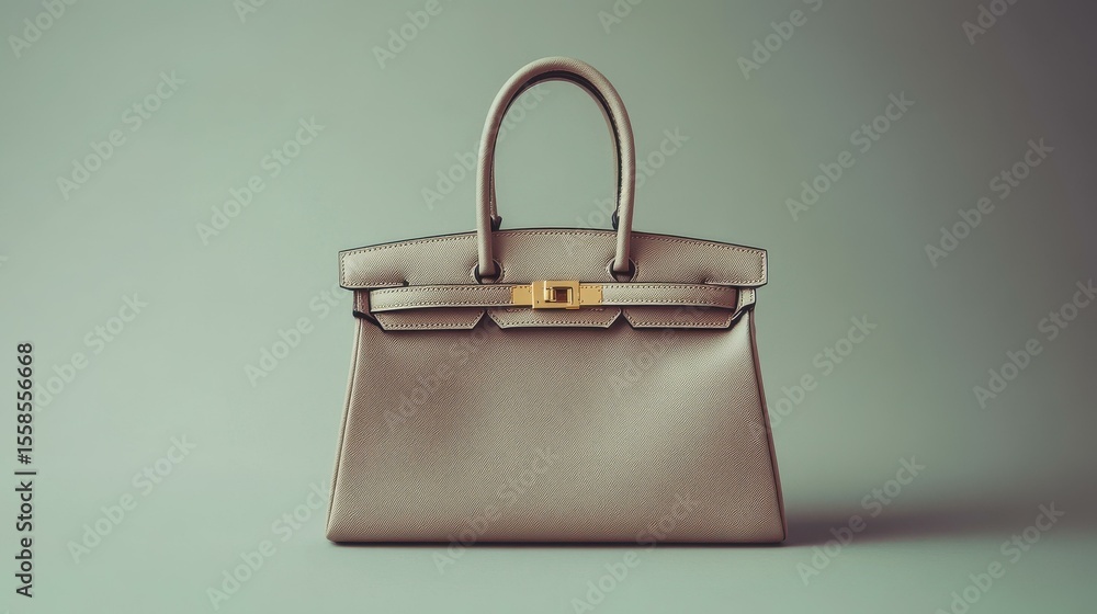 Poster elegant handbag displayed in indoor studio with plain background