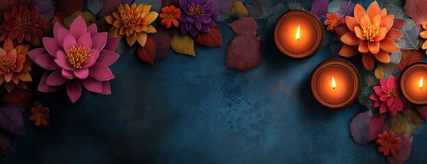 realistic diwali banner with text space. High quality