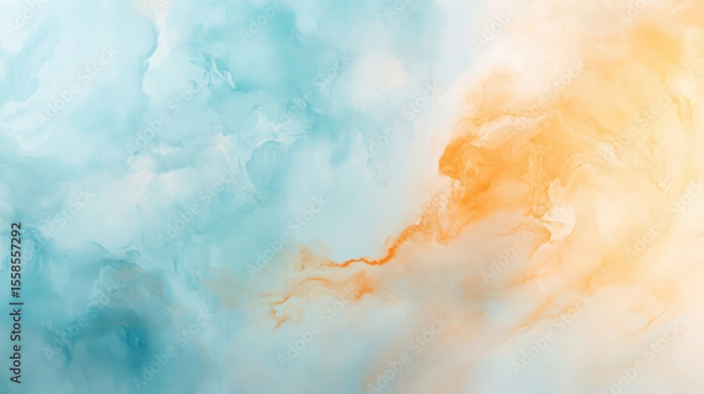 Poster abstract art with vibrant colors in serene indoor setting