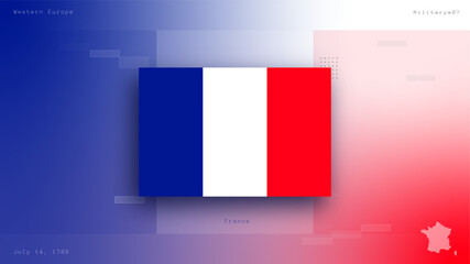 Abstract background with the flag of France. France's Independence Day with details of France