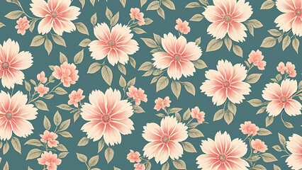 A Detailed Vintage Floral Pattern On A Textured Fabric Background Featuring Flowers. Ideal For Design Projects, Craft Work, Or As Wallpaper Inspiration.