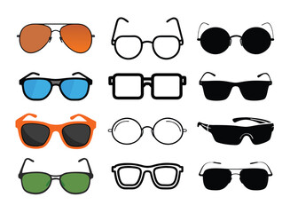  Collection of Summer  stylish sunglasses illustrations

