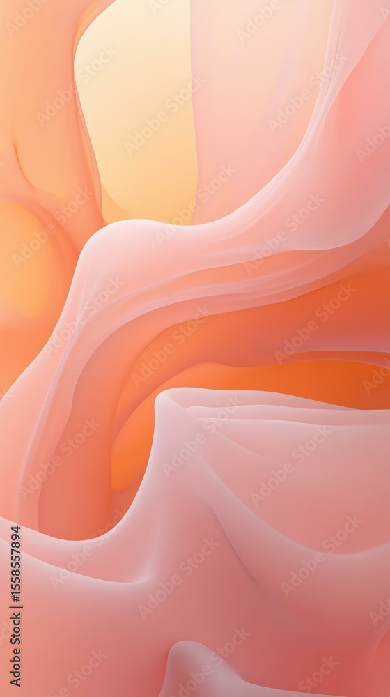 Poster abstract flowing shapes in soft daytime light