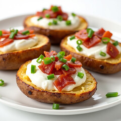 Loaded Potato Skins with Bacon and Chives