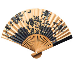 Hand fan isolated on a transparent background