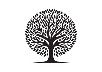 Fototapeta premium Abstract tree Silhouette Black Vector Illustration