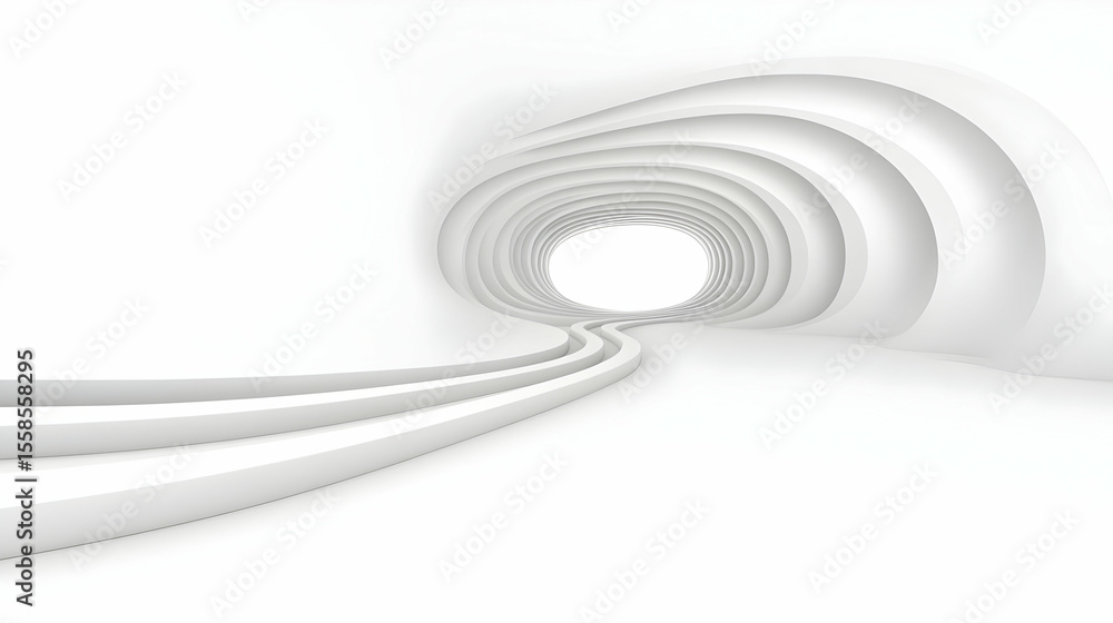 Fototapete 3d illustration of abstract minimal arch architecture background, geometric architectural design, 3d rendering