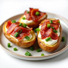 Loaded Potato Skins with Bacon and Chives