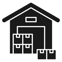 Warehouse Storage Glyph Icon Element For Design