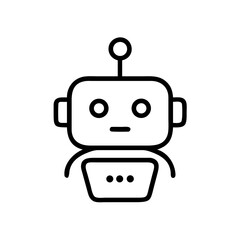 Smart AI Assistant Icons – Clean Line Art Vector for Modern UI Design