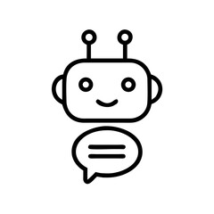 Smart AI Assistant Icons – Clean Line Art Vector for Modern UI Design