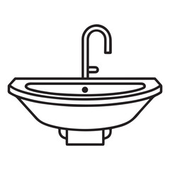 bathroom sink icon line art vector illustration
