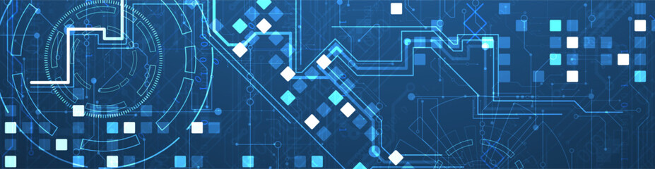 Abstract background. Scientific and technological concept with the use of technical elements formed in the shape of a circle. Vector
