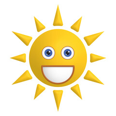 Cute Smiling Sun with Broad Smile and Very Happy Expression